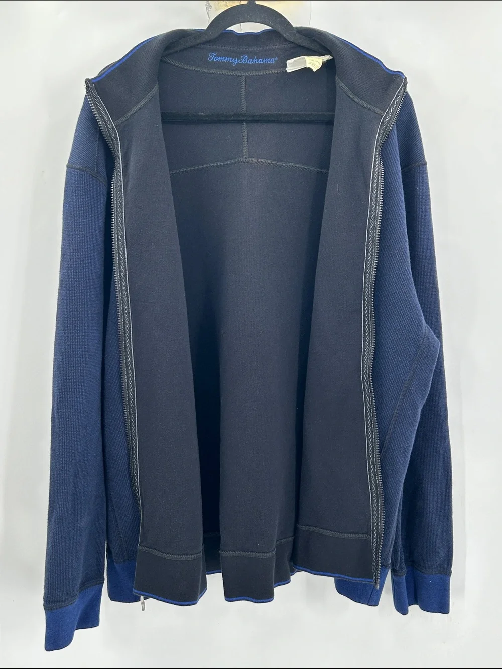 Tommy Bahama Reversible Full Zip Sweater Blue/Black Size XXL